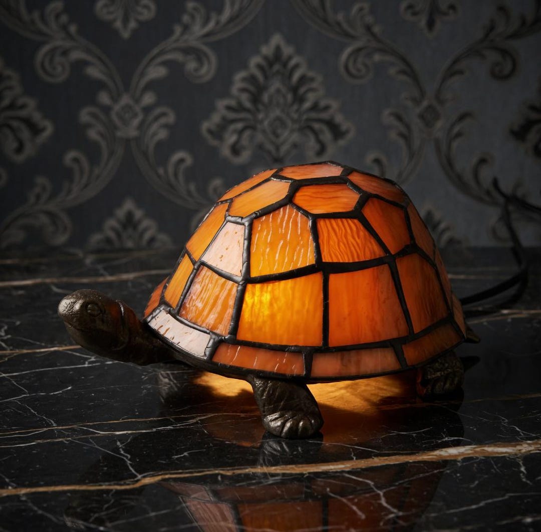 Turtle Lamp Tiffany Style Turtle Lamp, Stained Glass Tortoise Night Light ...