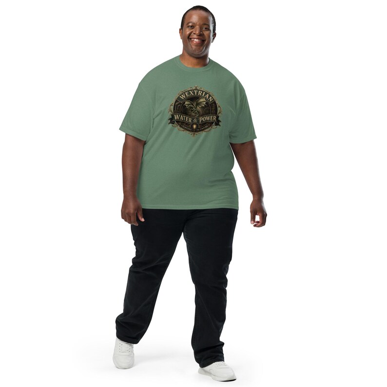 Wextrian Water & Power unisex garment-dyed heavyweight t-shirt | Steampunk Fantasy Worldbuilding Apparel | TTRPG and Book Lover Gift