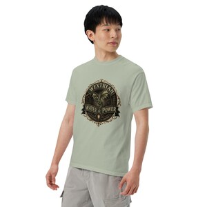 Wextrian Water & Power unisex garment-dyed heavyweight t-shirt | Steampunk Fantasy Worldbuilding Apparel | TTRPG and Book Lover Gift