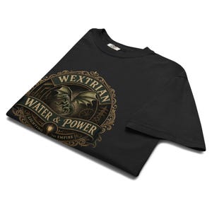 Wextrian Water & Power unisex garment-dyed heavyweight t-shirt | Steampunk Fantasy Worldbuilding Apparel | TTRPG and Book Lover Gift