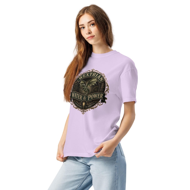 Wextrian Water & Power unisex garment-dyed heavyweight t-shirt | Steampunk Fantasy Worldbuilding Apparel | TTRPG and Book Lover Gift