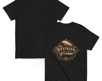 t-shirt de la société de transport en commun de Wextrie | Dirigeable rétro, vêtements de chemin de fer steampunk