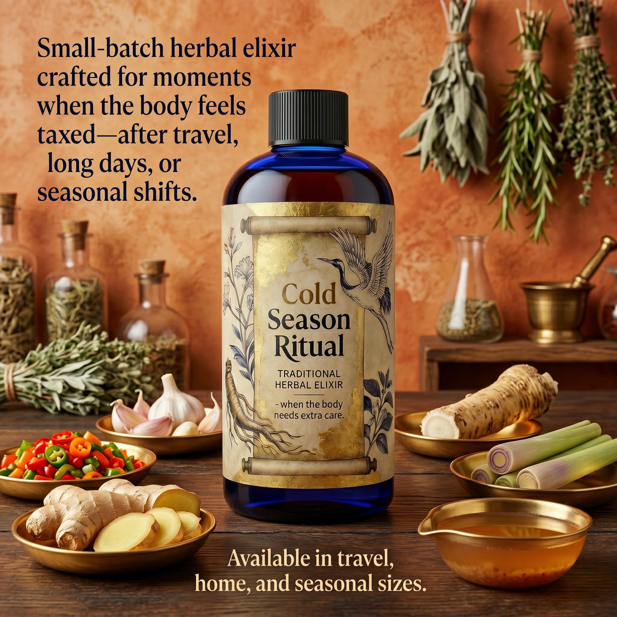 Cold Season Ritual Herbal Elixir | Small Batch Botanical Blend | Travel ...