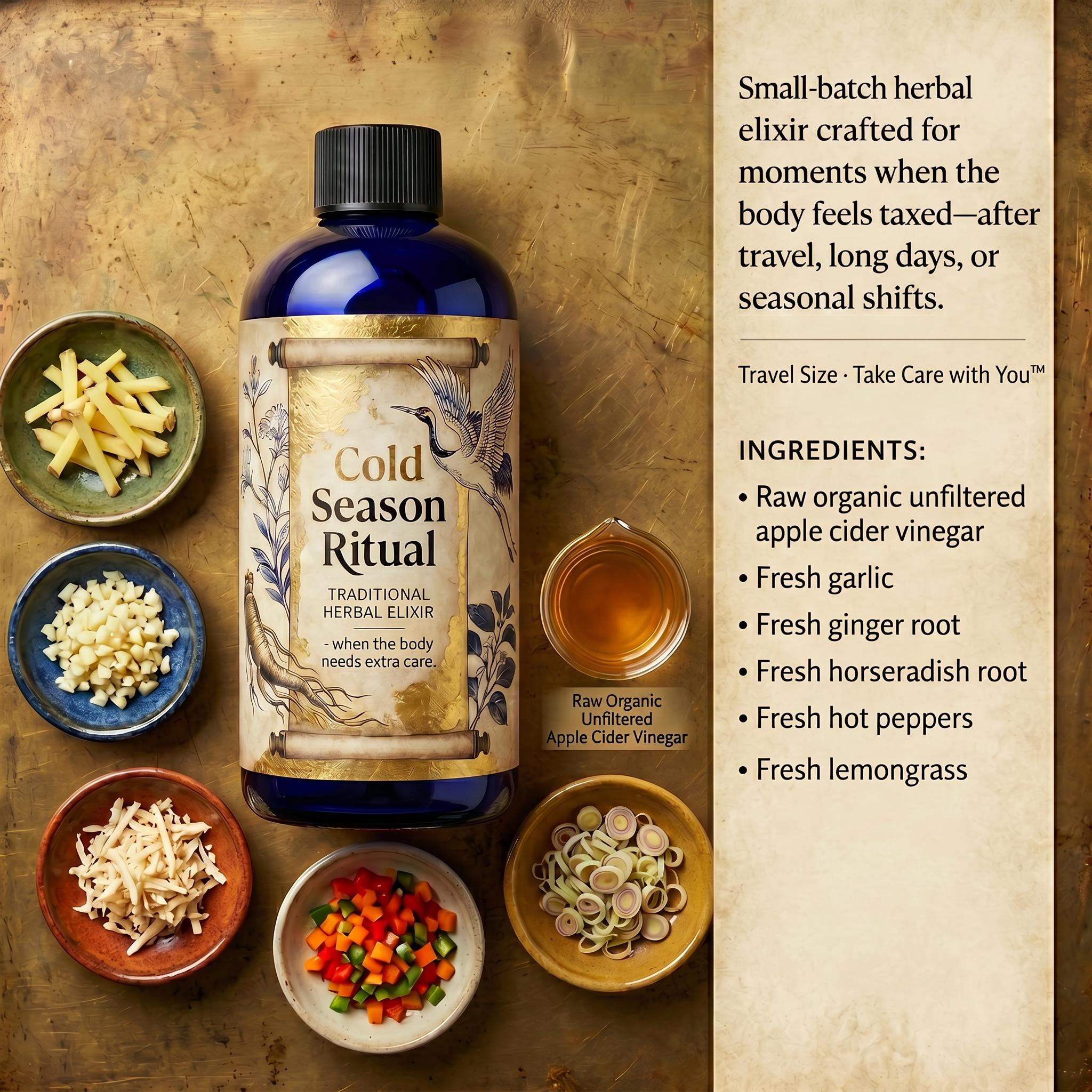 Cold Season Ritual Herbal Elixir | Small Batch Botanical Blend | Travel ...