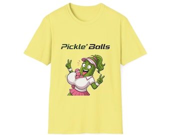 Pickle'Balls Pickleball Shirt | Pickleball Humor Tee - Pickled Girl Pose