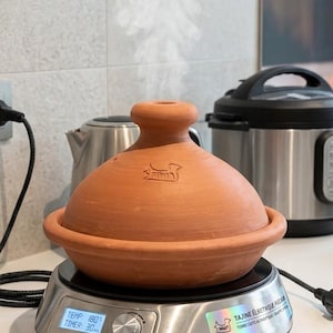 Handmade Moroccan Tajine Pot | Authentic Clay Cooking Pot | Traditional Ceramic Tajine | Rustic Cookware Gift for Chef | Fez Pottery