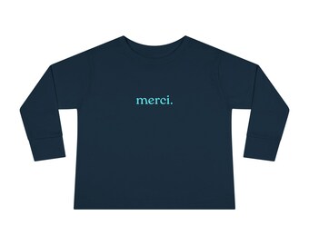Merci Tee | French Typography Shirt | Minimalist Script Graphic Tee | Paris Style Top