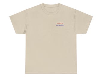 JAMBON FROMAGE T-shirt | Minimalistisk fransk skinka och ost med ficka