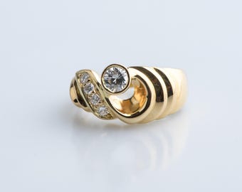 Anillo de diamantes – oro amarillo de 18 quilates – 5,50 g