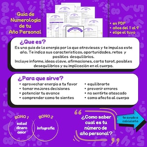 Año Personal 9 Numerología ·Código Numerológico 365: informe Energético PDF Bono1 *Salud, Dinero y Amor . Bono2 *Infografía.