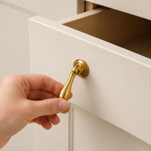 Natural Brass Drawer Pull, Creative Small Brass Cabinet Handle, Vintage Brass Dresser Knob, Minimalist Furniture Hardware for Drawers