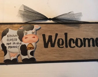 Cow Kitchen Decor Etsy