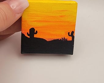 Handgemalter Leinwand Magnet