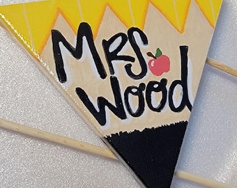 Imán de lienzo pintado a mano, regalo personalizado para profesores