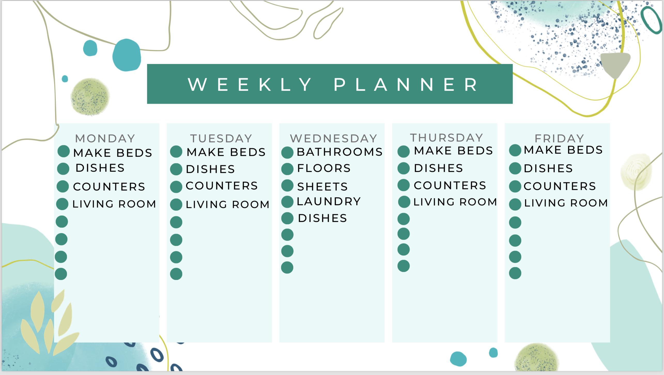Buy Weekly Cleaning Checklist Printable | Home Reset Planner (digital ...
