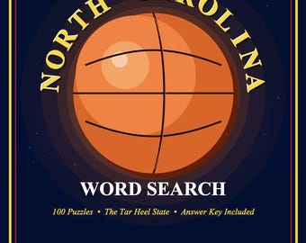 Libro de crucigramas y sopas de letras de Carolina del Norte: 100 crucigramas en formato PDF (descarga instantánea)