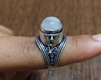 925 Silver Poison Ring, Secret Compartment Ring, Silver Plated Ring, Openable Ring, Box Ring