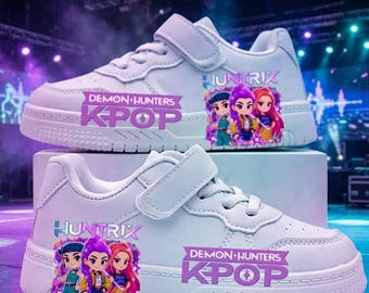 K-Pop Anime Inspired Kids Sneakers – Custom Graphic Shoes for Young K-Pop Fans Unique Gift for Young Music Fans