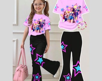 KPop Demon Hunters Kids Dress, Cute KPop Super Girls Outfit, Kpop Clothes, Demon Hunter Casual Short, Kpop Super girls, Rumi Zoey Clothes