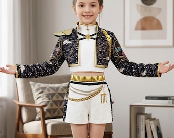 KPop Demon Hunters Kids Dress, Cute KPop Super Girls Outfit, Kpop Clothes, Demon Hunter Costume, Kpop Super girls, Rumi Zoey Clothes