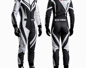 Traje de carreras de karts F1 personalizado hecho a mano: Nivel 2 CIK/FIA, logotipos personalizables.