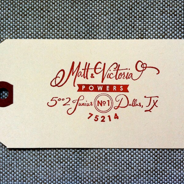 Custom Calligraphy 'Retro' Return Address Stamp