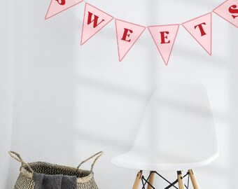 Hot Cocoa Christmas Pajama Party Pennant Banner Editable Canva Template Decor