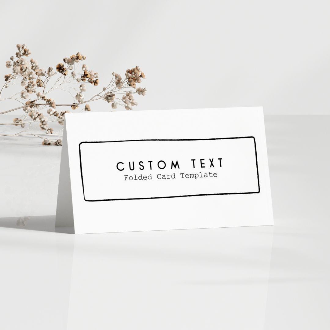Minimal Holiday Party Folded Food Tent, Folded Name Card, Editable ...