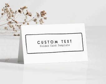 Minimal Holiday Party Folded Food Tent, Folded Name Card, Editable Canva Avery Template, Instant Download