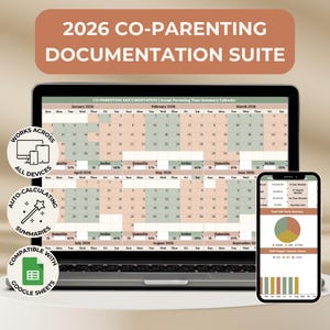 Documentatiesuite voor co-ouderschap Google Spreadsheets Voogdij Tijdlogboek ouderschap Gedeelde onkosten Incident medicatietracker