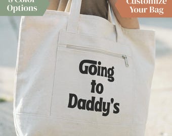 Bolsa de viaje personalizada para niños "Going To Dad's House" (Voy a casa de papá) Bolsa de viaje para fines de semana con custodia compartida Bolsa de viaje para familias mixtas Bolsa de visitas