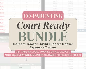 Custody Documentation Bundle Incident Log Child Support Tracker Coparenting Expense Tracker Google Sheet Court Ready Co Parenting Planner