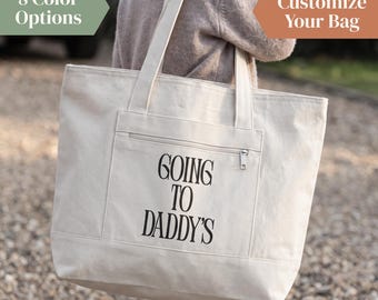 Bolsa de viaje personalizada para pasar la noche en casa de papá, bolsa para intercambio de custodia de niños, bolsa de viaje para familias separadas, bolsa de viaje para visitas de fin de semana, de algodón