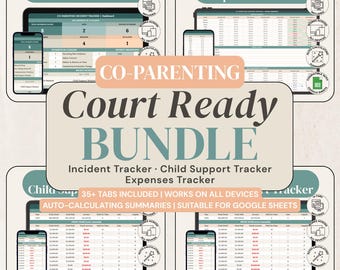 High Conflict Coparenting Bundle Incident Log Child Support Payment Tracker Expense Tracker Google Sheet Custody Documentation Record