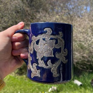 Medieval Mug with Spiral Flower