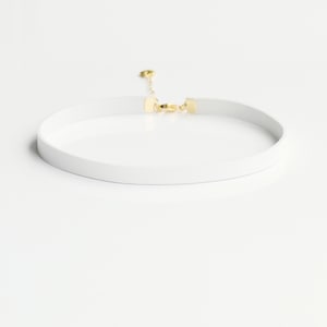 White Leather Choker Necklace | Minimalist Choker | Made to Size | Stainless Steel Clasp