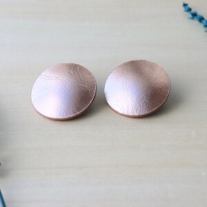 Rose Gold Big Disc Stud Earrings