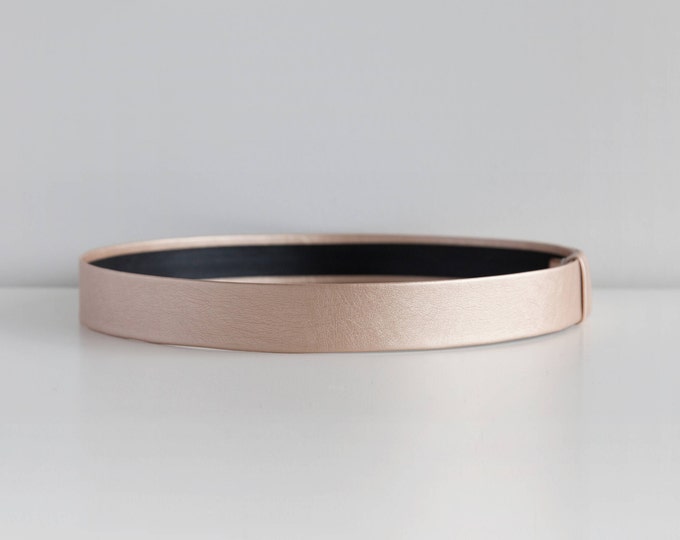 Light Rose Gold Waist Belt Modern and Minimalist Leather Etsy
