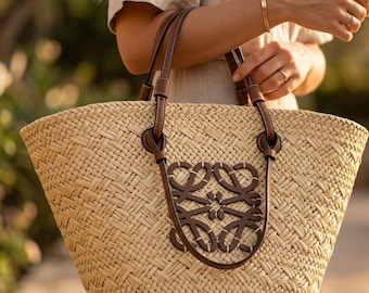 Rattan Basketball | Woven Handbag | Boho Beach Bag | Summer Handbag | Natural Straw Tote