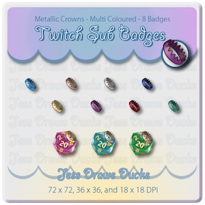 Metallic Crowns - Badge Flair for Twitch