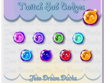 8 Round Colorful Potions for Twitch Sub/Bit Badges