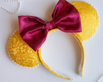 Gelbe Belle inspiriert Mausohren | Die Schöne und das Biest Ohren | Schlichtes elegantes Stirnband