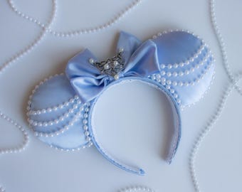 Padmé Nightgown Inspired Mouse Ears | Galaxy Inspired Headband | Blue Pearl Design