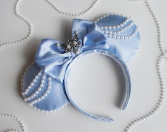 Padmé Nightgown Inspired Mouse Ears | Galaxy Inspired Headband | Blue Pearl Design