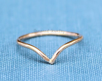 Gold Chevron Ring, Rose Gold Chevron Ring, Gold Midi, Minimalist Jewelry, Midi Ring, Dainty Ring, Geometric Gold Ring, Gold Ring, Knuckle