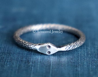 Sterling Silver Ouroboros Snake Ring, Snake jewelry, Snake Ring, ouroboros ring, ouroboros jewelry, coiled snake ring, Serpent Ring