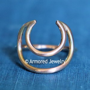 Gold Filled Moon Ring, Gold Moon Jewelry, Crescent Moon Ring, yellow or rose gold filled ring, Quarter Moon, Stacker Stacking Stackable