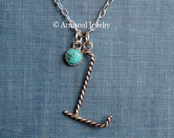 Sterling Silver Ranch Branding Iron Brand Initial Charm Neckace, Rancher Brand Jewelry, Ranch Brand Pendant, Custom brand Western Jewelry