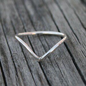 Silver Chevron Ring, Dainty Ring, Layered Ring, Stackable Stacking ...