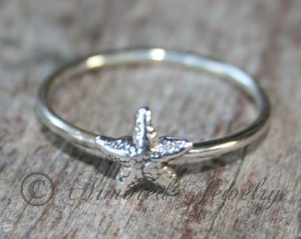 Starfish Star Fish Ring, Sterling silver, silver ring, Stacker ring, Ocean Life, Stacker Stacking Stackable Stack Rings Starfish Jewelry